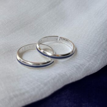 Pure Silver Blue Bohemian Indian Bichiya Slim Toe Ring, 4 of 7