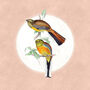 Mountain Trogon Moon Art Print – Vintage Japandi Style, thumbnail 6 of 9