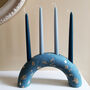 Marbled Gold Arch Candlestick Blue Or Pink, thumbnail 1 of 7