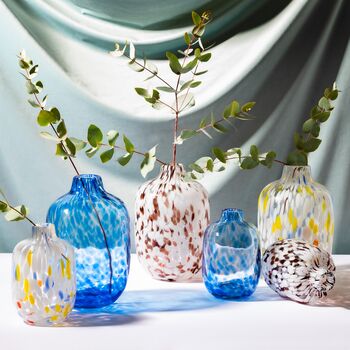 Small Multicoloured Speckled Glass Vase, 5 of 5