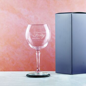 Personalised 40th Birthday Hudson Gin Glass, 3 of 8