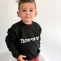 Three Na Ger Kids Sweatshirt In Black, thumbnail 4 of 8