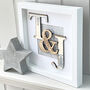 25th Silver Anniversary Deluxe Oak Initials Artwork, thumbnail 3 of 3