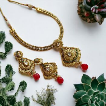 Gold Plated Necklace And Earring Set, 3 of 3