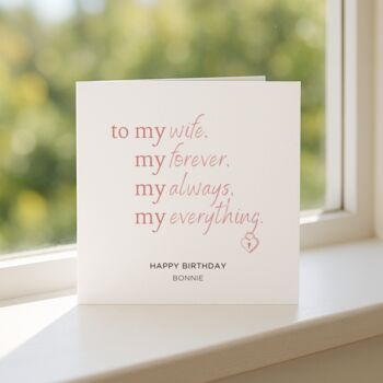 Birthday Card Personalised For Wife, 5 of 8