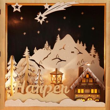 Personalised Wooden Winter Scene Advent Calendar, 7 of 8