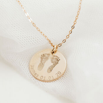 Personalised Footprint, Name And Date Necklace, 3 of 8