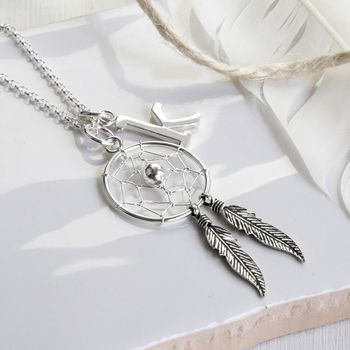 Sterling Silver Dream Catcher Necklace, 2 of 4