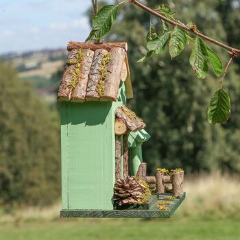 Personalised Green Cottage Garden Bird House, 5 of 7