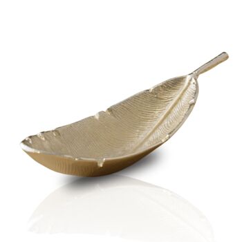Silver Brass Leaf Shaped Serving Dish, 2 of 2