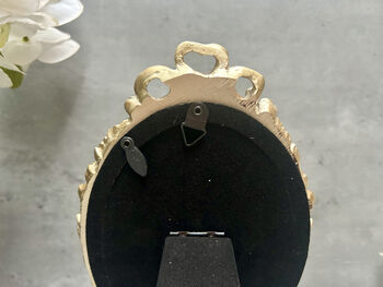 Aged Gold Oval Photo Frame 6x4 Freestanding Portrait, 10 of 10