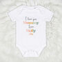 Pastel I Love You Mummy Personalised Baby Outfit, thumbnail 2 of 4