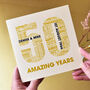 Personalised Golden 50th Wedding Anniversary Card, thumbnail 3 of 5