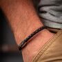 Men's Leather And Cord Bracelet, thumbnail 2 of 7