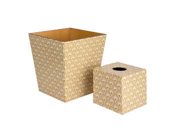 Wooden Gold Art Deco Toilet Roll Storage Box, 4 of 6