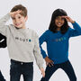 'Look Out, World' Embroidered Children's Sweatshirt, thumbnail 2 of 11