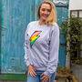 Grey Embroidered Rainbow Lightning Bolt Sweatshirt, thumbnail 3 of 4