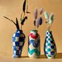 Set Of Three Colourful Hand Painted Stem Vases, thumbnail 1 of 3