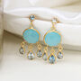 14 Carat Gold Plated Chalcedony And Topaz Drop Earrings, thumbnail 1 of 4