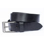 Thick Black Men's Leather Belt Distressed Finish Width '1.35 inches', thumbnail 5 of 7