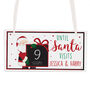 Personalised Santa Christmas Chalk Countdown Wooden Hanging Sign, thumbnail 4 of 4