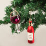 G Decor Red Wine Bottle And Glass Christmas Baubles, thumbnail 6 of 6