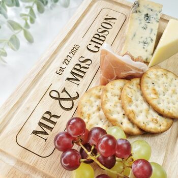 Personalised 'Mr And Mrs' Laser Engraved Chopping Board, 7 of 7