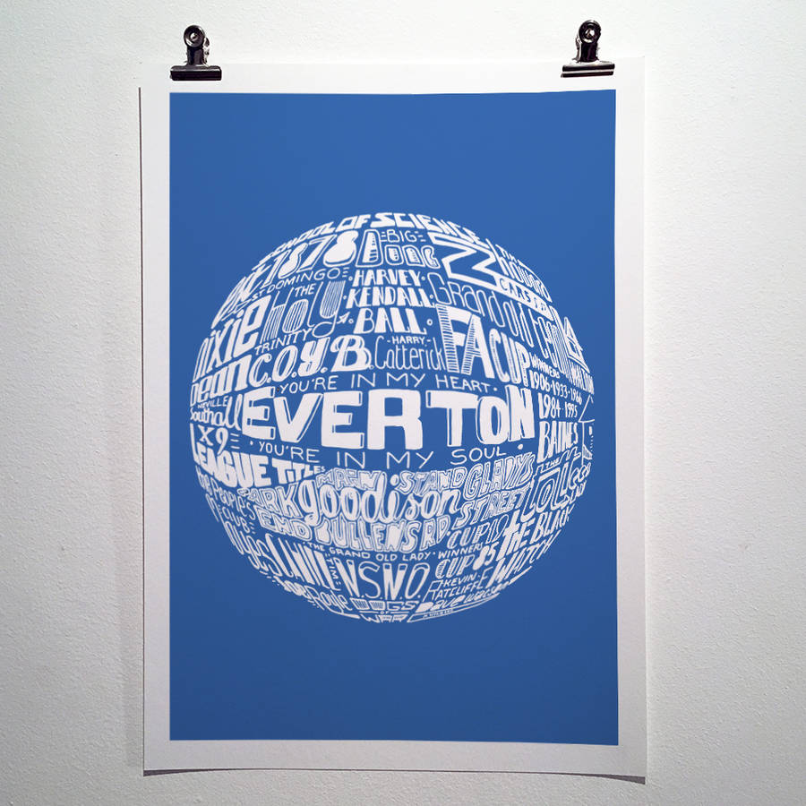 Everton Football Club Typography Print By Sketchbook Design ...
