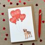 Personalised Border Terrier Happy Valentine's Card, thumbnail 1 of 2