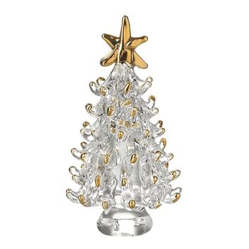 Hand Blown Glass Tiny Christmas Tree With Gold, 4 of 4
