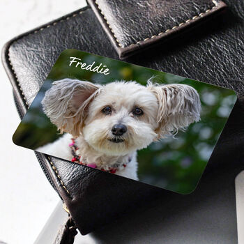 Personalised Dog Photo Metal Wallet Card, 2 of 7