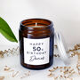 Personalised 50th Birthday Soy Wax Candle Gift Choice Of Fragrance, thumbnail 2 of 10