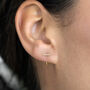 Sterling Silver Pull Through Bar Hoop Earrings, thumbnail 4 of 7