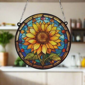 Sunflower Stained Glass Effect Suncatcher, 4 of 6