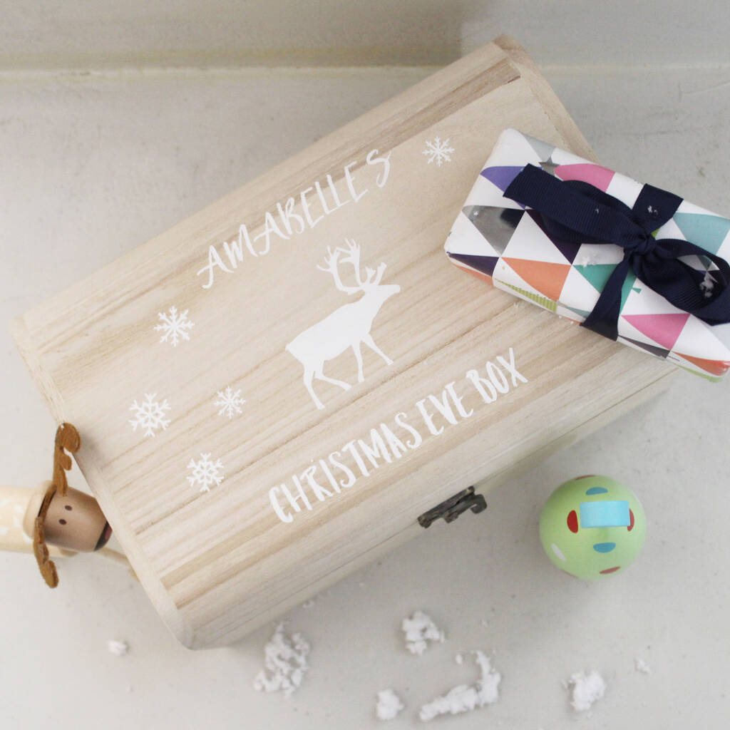 Personalised Wooden Christmas Eve Box Chest By Lime Tree London | notonthehighstreet.com