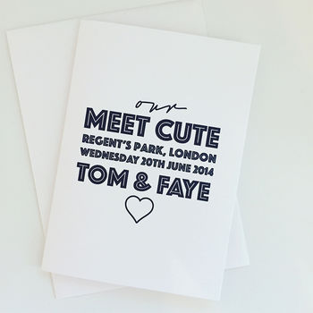 Personalised 'Meet Cute' Couples Valentine's Card, 2 of 3