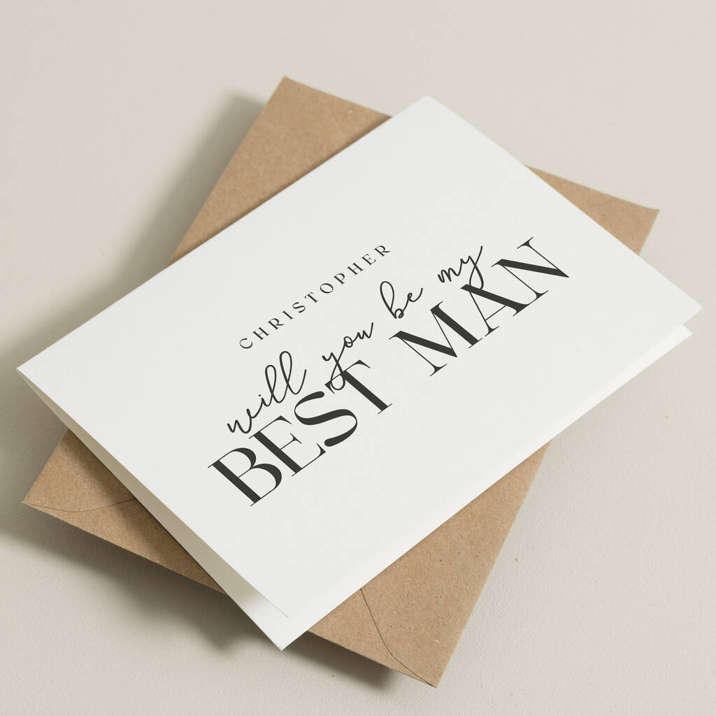 Will You Be My Best Man Personalised Card By Twist Stationery