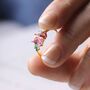 Golden Pink Multi Crystal Cluster Ring, thumbnail 3 of 4