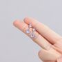Tiny Moonstone Planet With Starburst Stud Earrings, thumbnail 4 of 10