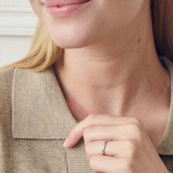 Classic 9ct White Gold D Shape Wedding Band Ring 2mm, 2 of 5