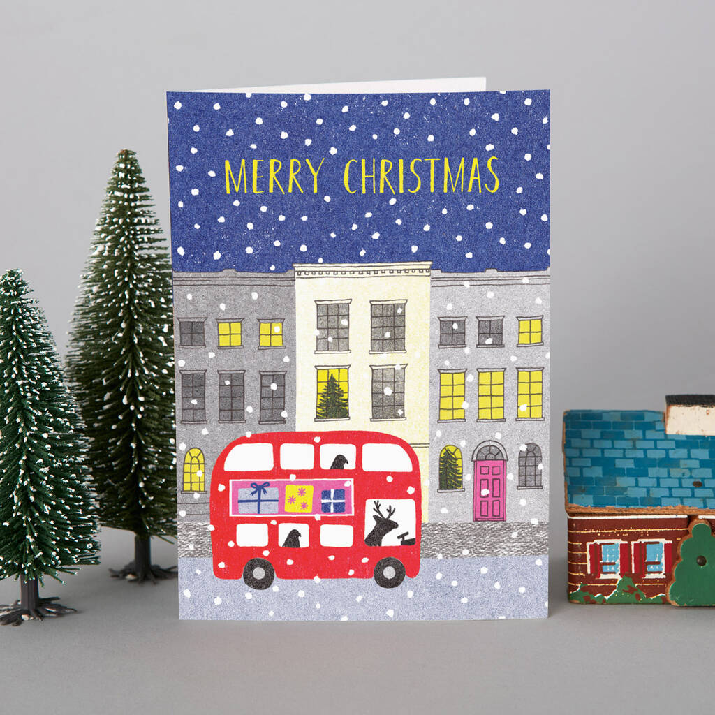 A Set Of Six London Street Christmas Cards, 1 of 2
