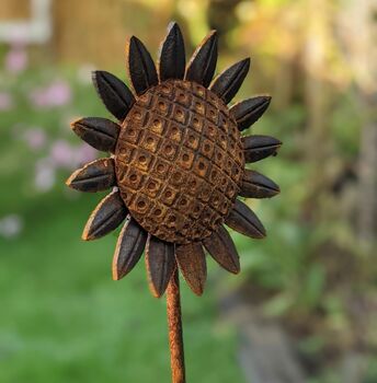 Metal Sunflower Garden Ornament Stake, 3 of 3