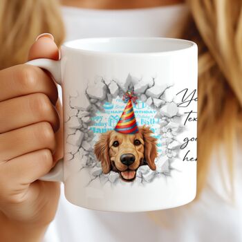 Personalised Golden Retriever Birthday Break Through Dog, 8 of 8