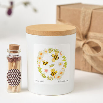 Bee Floral Spring Candle Gift For Her, 3 of 7