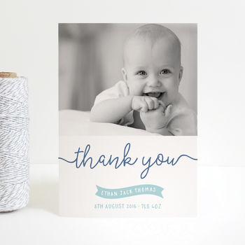 New Baby Ribbon Thank You Cards, 2 of 3