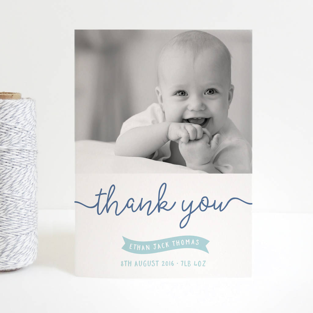 New Baby Ribbon Thank You Cards By Project Pretty | notonthehighstreet.com