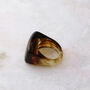 Amber Coloured Chunky Resin Ring, thumbnail 1 of 7