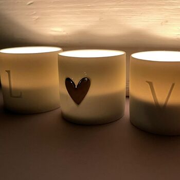 Tealight Holders 'Love' Set Of Four, 3 of 5