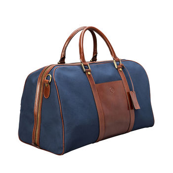 Canvas/Leather Large Luggage Bag. ' The Giovane L', 4 of 10
