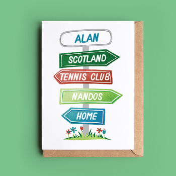 Personalised Signpost Card For Him, 3 of 5